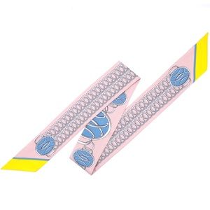 NWT Hermes Lift Profile twilly Rose Poudre/ Jaune Vif